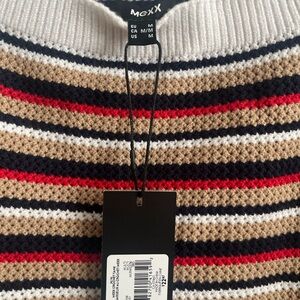 Mexx Men's Crewneck Sweater - Red, Navy, Tan Stripes